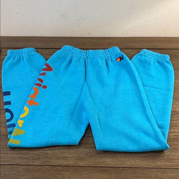 NEW [Aviator Nation] Sweats Casual Sweatpants Joggers in Neon Blue Youth 6 - Picture 7 of 13